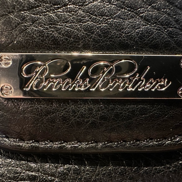 Brooks Brothers Black Genuine Leather Satchel Style Purse Shoulder Bag - Picture 3 of 14